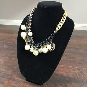 Chain and Pearl Statement Necklace